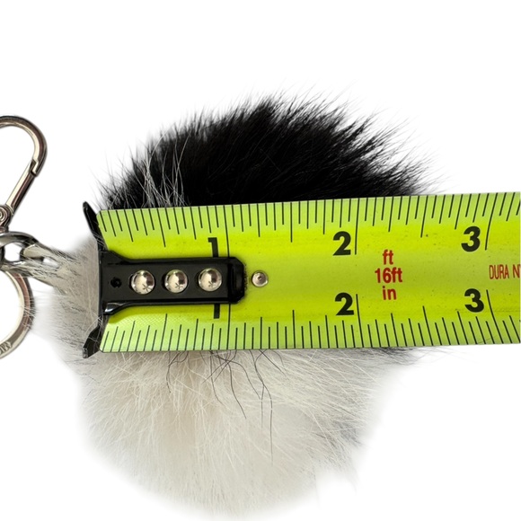 Michael Kors Black White Fur Pom Pom Keychain Accessory - Picture 9 of 9